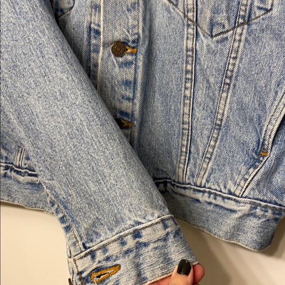 LEVIS Oversized cropped blue Jean jacket - Picture 4 of 7